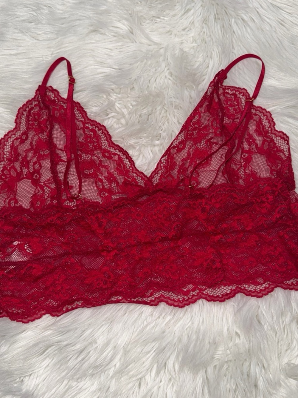 Othr Red Lace Bralette with Adjustable Straps